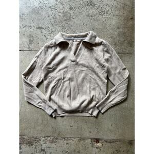 Faherty Tan Oatmeal Polo Sweater MSRP $158 Size‎ M